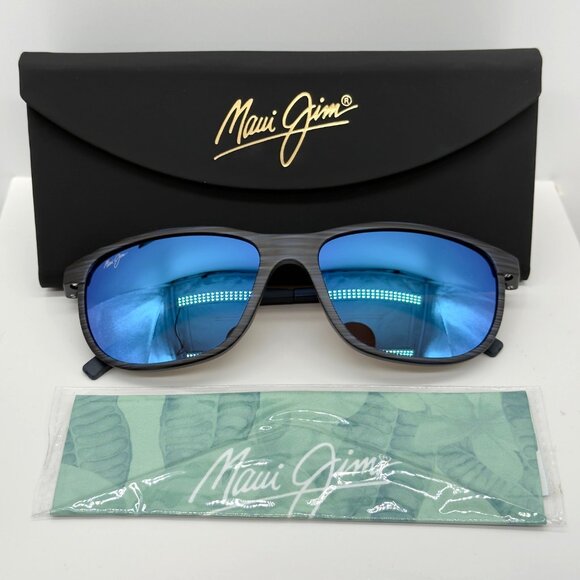Maui Jim MJ811-03S Dragon's Teeth Black Blue Polarized Sunglasses with Case - Picture 1 of 9